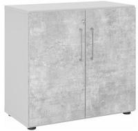 Schrank Serie 9 2OH BxTxH 80x42x74,8cm Griff BS Grau/Beton