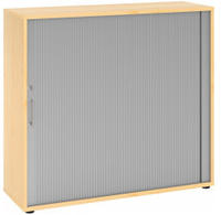 Hammerbacher-Rollladenschr.hor. 3OH 120cm BS Ahorn/Silber-V1733S/3/S/BS