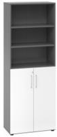 Hammerbacher-Regal 6OH/T&uuml;ren 3OH 968T3 Graphit/Wei&szlig;-V968T3/G/W/BS