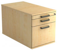 Rollcontainer 80cm 1 Schub 1 H&auml;ngeregistratur Schloss Streifengriff Ahorn