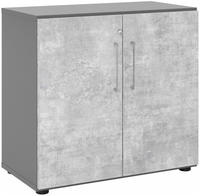 Schrank Serie 9 2OH BxTxH 80x42x74,8cm Griff BS Graphit/Beton