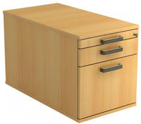 Rollcontainer 80cm 1 Schub 1 H&auml;ngeregistratur Schloss Streifengriff Buche