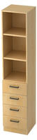 Regal 5 OH 40,6x42x200,4cm 4 Sch&uuml;be Sockelblende Griff SG Ahorn/Ahorn