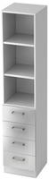 Regal 5 OH 40,6x42x200,4cm 4 Sch&uuml;be Sockelblende Griff CE Wei&szlig;/Silber