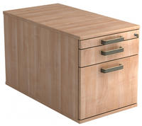 Rollcontainer 80cm 1 Schub 1 H&auml;ngeregistratur Schloss Streifengriff Nussbaum