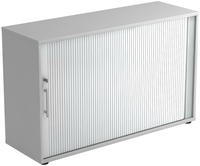 Hammerbacher Rolladenschrank 2 OH BxTxH 120x40x74,8cm Griff RE Grau/Silber