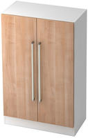 Schrank Solid 3OH BxTxH 80x42x127cm Griff CE Wei&szlig;/Nussbaum