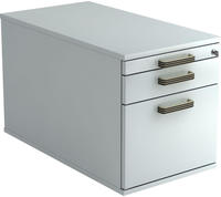 Rollcontainer 80cm 1 Schub 1 H&auml;ngeregistratur Schloss Streifengriff Grau