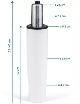 HJH Office Gasfeder L 29-40cm (723-10) – Robustes Material für Langlebigkeit