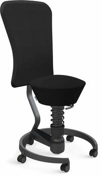 Aeris Swopper Standard mit Rollen mit Lehne Feder Low schwarz/Select schwarz