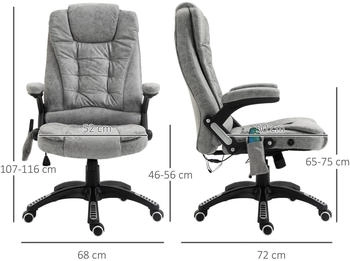 Vinsetto Bürostuhl mit Wippfunktion (921-171V95GY0431) – Vinsetto Bürostuhl mit Wippfunktion (921-171V95GY0431) für ergonomisches Arbeiten