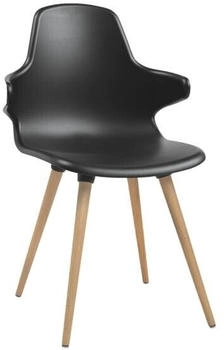 Topstar Besucherstuhl T2020 Holzgestell mit Armstütze schwarz 43x45cm 2er-Set