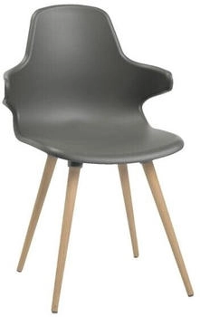 Topstar Besucherstuhl T2020 Holzgestell mit Armstütze grau 43x45cm 2er-Set