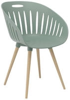 Schalenstuhl Outdoor ohne Armlehnen olive / buche 2 St&uuml;ck