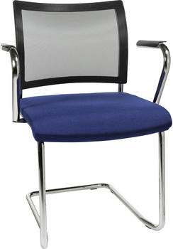 Topstar Visit 20 Besucherstuhl Freischwinger mit Armlehnen blau/schwarz (NV49AG260)