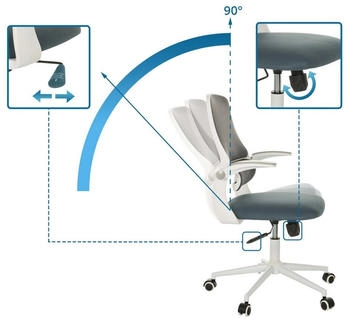 HJH Office Miko W ECO Bürostuhl mit klappbaren Armlehnen Grau (719255) – HJH Office Miko W ECO Bürostuhl mit klappbaren Armlehnen Grau (719255) - Ergonomischer Komfort für produktives Arbeiten