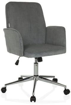 HJH Office SOLAO CORD Home Office B&uuml;rostuhl Blaugrau mit Armlehnen (621984)