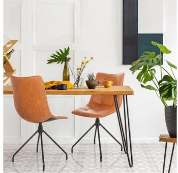 HJH Office Tarviso Esszimmerstuhl drehbar Kunstleder Braun (729458) – Flexibilität und Stabilität in perfekter Harmonie