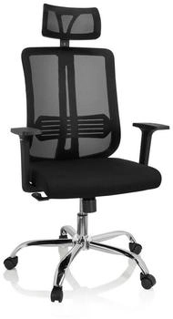 HJH Office ZH 200 Bürostuhl Drehstuhl mit ergonomischer Rückenlehne Schwarz (719221)