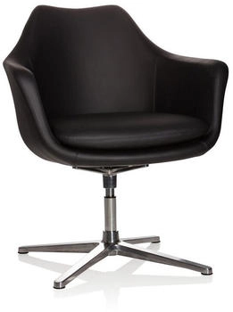 HJH Office Artemia Loungesessel drehbar Kunstleder schwarz (600987)