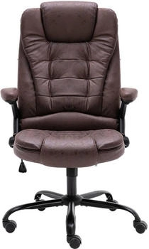 vidaXL B&uuml;rostuhl Dunkelbraun Wildleder-Optik