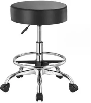 VEVOR Sattelhocker Rollhocker mit R&uuml;ckenlehne & Fu&szlig;st&uuml;tze, 55-71cm, 204kg (MST001-F)