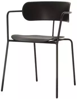 Paperflow Bistro Besucherstuhl stapelbar mit Armlehnen, schwarz, 2er-Pack (CHBISX2.01.01)