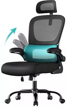 Songmics Ergonomischer B&uuml;rostuhl Netzgewebe klappbare Armlehnen (OBN041B01)
