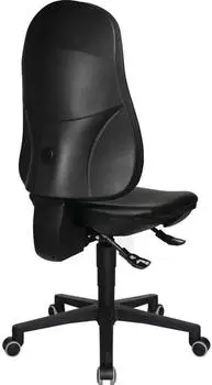 Topstar Point 70 Arbeitsdrehstuhl Kunstleder schwarz, Rollen, 410-530mm (8170D10H) – Ergonomische Grundausstattung für gesundheitsbewusstes Arbeiten
