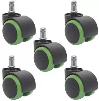 MCW Hartbodenrollen-5 5er-Set Doppelrollen 150kg 50mm gr&uuml;n (MCW-H86)