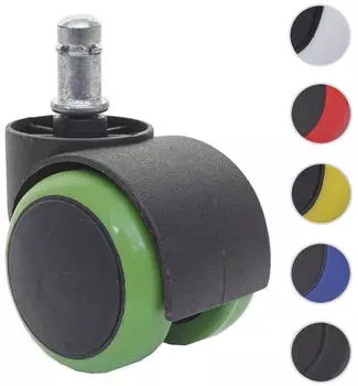 MCW Hartbodenrollen-5 5er-Set Doppelrollen 150kg 50mm grün (MCW-H86) – Hartbodenrollen schützen empfindliche Oberflächen dauerhaft
