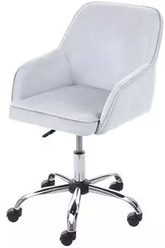 Mendler HWC-F82 B&uuml;rostuhl Retro Samt Grau (70584)