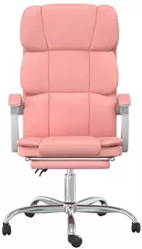 vidaXL Bürostuhl mit Liegefunktion Rosa Kunstleder (349633) – Kunstleder verbindet Komfort mit pflegeleichten Eigenschaften