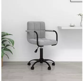 vidaXL B&uuml;rostuhl Drehbar Hellgrau Samt (334710)