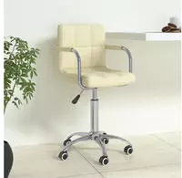 vidaXL B&uuml;rostuhl Drehbar Creme Stoff