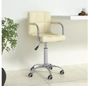vidaXL B&uuml;rostuhl Drehbar Stoff Creme