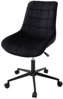 ML-Design B&uuml;rostuhl Samt Metallgestell Schwarz, h&ouml;henverstellbar, 360&deg; drehbar