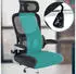 CLP Overton Bürostuhl ergonomisch mit Kopfstütze und Lendenwirbelstütze, Schwarz (322794)