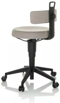 HJH Office TOP WORK FLEX Drehhocker Stoff Grau (925006) – Stufenlose Höhenanpassung für verschiedene Arbeitssituationen