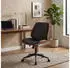 CLP Mitch Ergonomischer Bürostuhl, höhenverstellbar, drehbar, Holzschale, Nussbaum/Schwarz (322620)