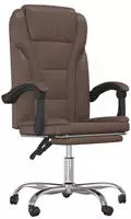 Vidaxl Reclining Office Chair Brown Faux Leather