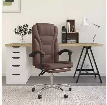 vidaXL Bürostuhl mit Liegefunktion Braun Kunstleder (349698) – vidaXL Bürostuhl mit Liegefunktion Braun