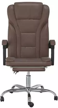 vidaXL Bürostuhl mit Liegefunktion Braun Kunstleder (349698) – Mobilität dank Rollensystem