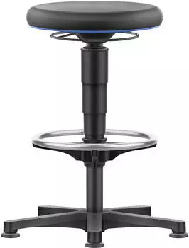 Bimos Allround Drehhocker Integralschaum, Bodengleiter & Fu&szlig;ring, schwarz (9461-2000-3277-532)