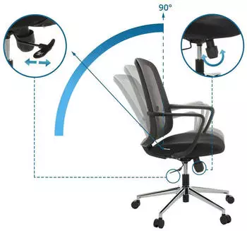 HJH Office Sediolo B Bürostuhl Mesh, Schwarz (Sediolo B) – HJH Office Sediolo B – Ergonomische Ausstattung für den Arbeitsalltag