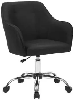 Songmics B&uuml;rostuhl h&ouml;henverstellbar, Schwarz Baumwoll-Leinenstoff (OBG019B01)