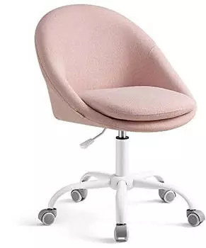 Songmics Schreibtischstuhl Baumwoll-Leinen-Mischgewebe h&ouml;henverstellbar pastellrosa (OBG020P01)