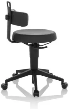 HJH Office TOP WORK FLEX PU Drehhocker Kunstleder Schwarz (925007)
