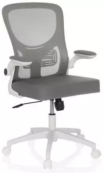 HJH Office BELIO W B&uuml;rostuhl mit klappbaren Armlehnen, Grau (BELIO W)