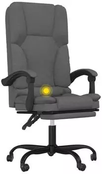 vidaXL B&uuml;rostuhl mit Massagefunktion Stoff Dunkelgrau (349676)